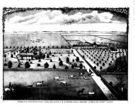 Eaton Bird's Eye View on the Stock Farm, Vermilion County 1875